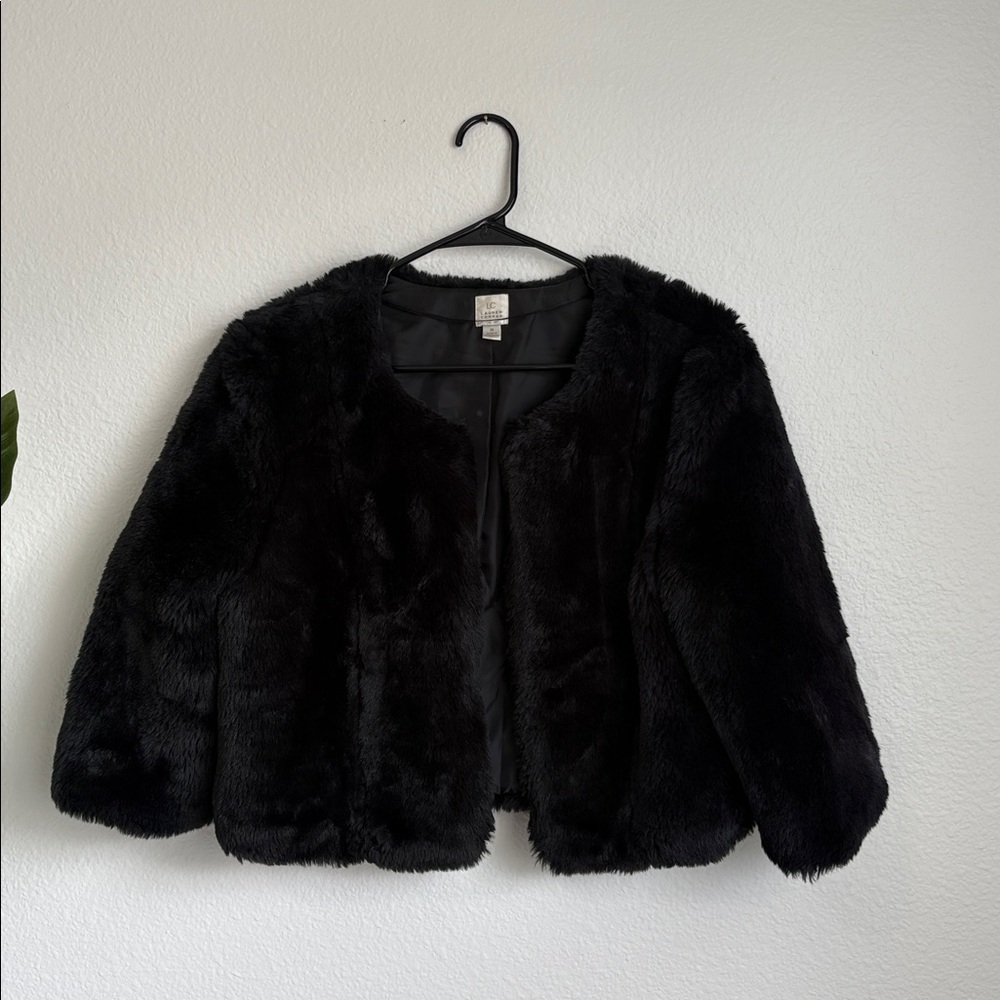 SOLD - LC Lauren Conrad Charcoal Faux Fur Vest